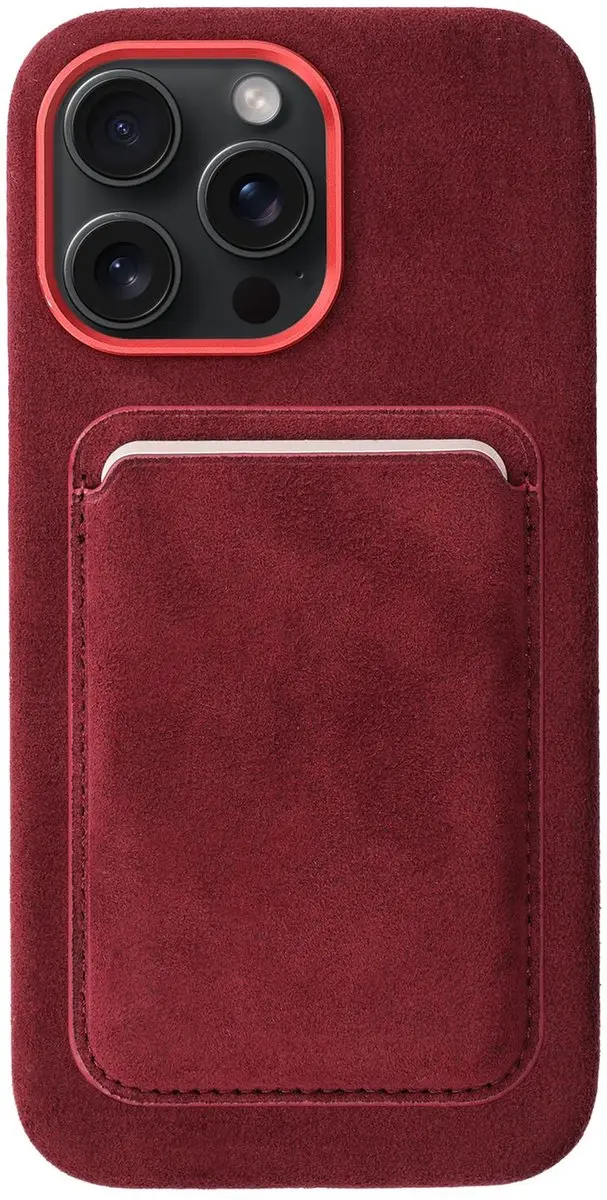 Rosso Avanti Hoesje Geschikt voor Apple iPhone 15 Pro Max met Magnetische Kaarth