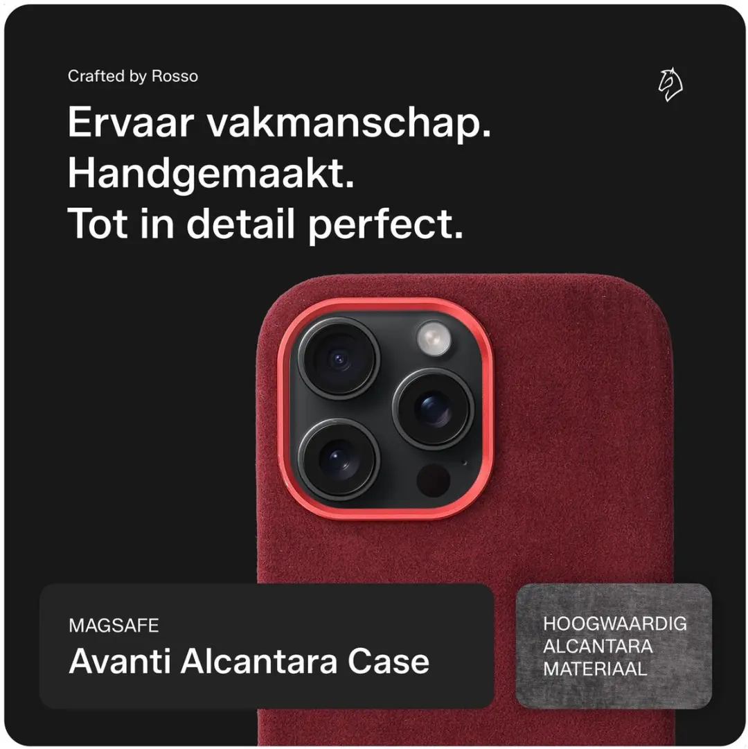 Rosso Avanti Hoesje iPhone 15 Pro Max - 3 Pasjes - Burgundy