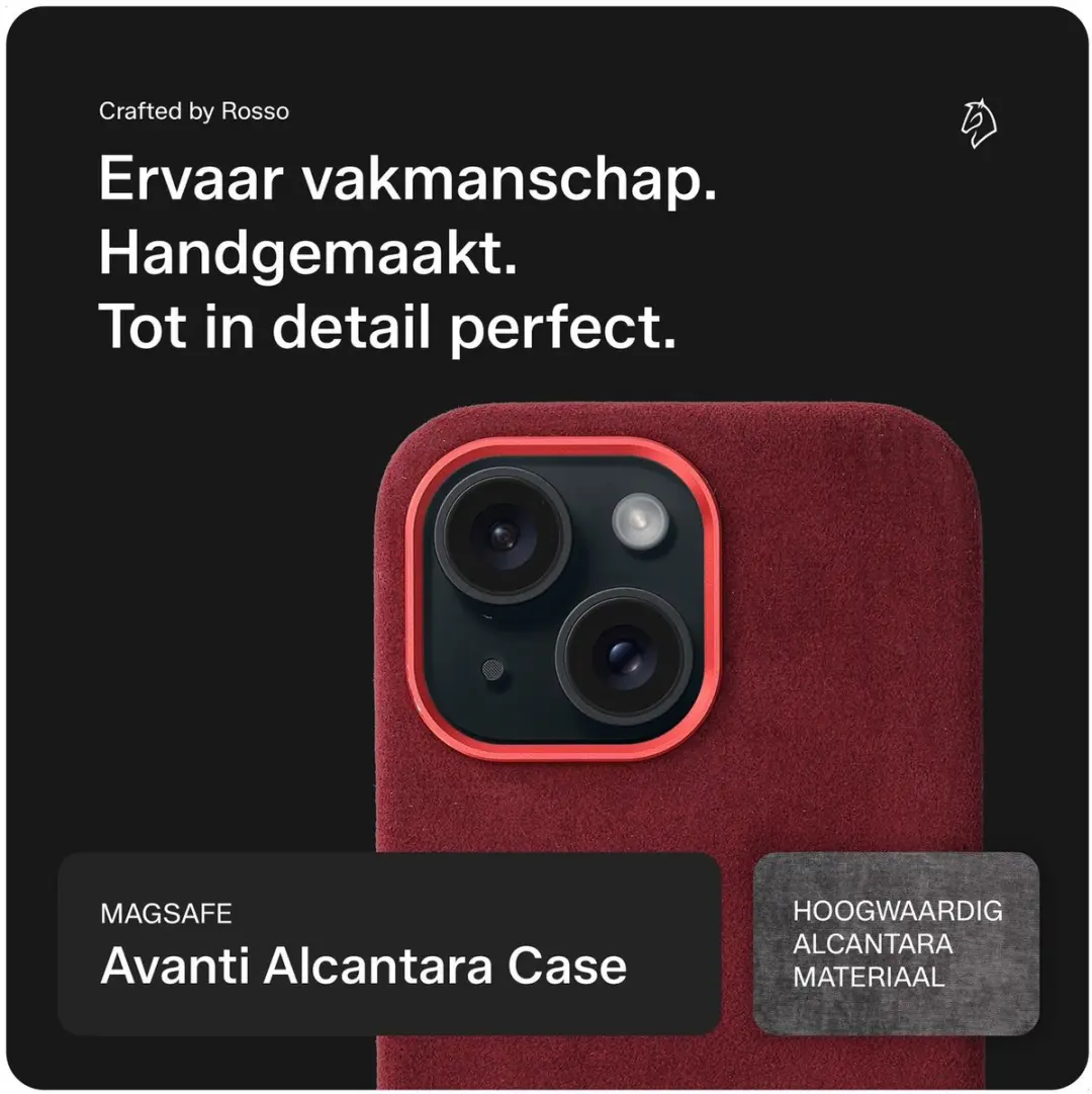 Rosso Avanti iPhone 14/13 Hoesje - MagSafe Wallet Burgundy - 3 Pasjes