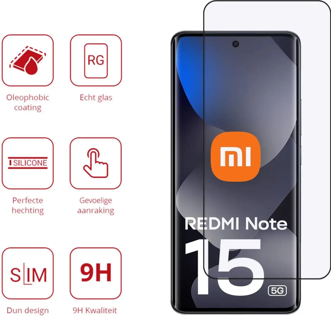 Rosso Screen Protector Xiaomi Redmi Note 15 5G/4G - 9H Glas