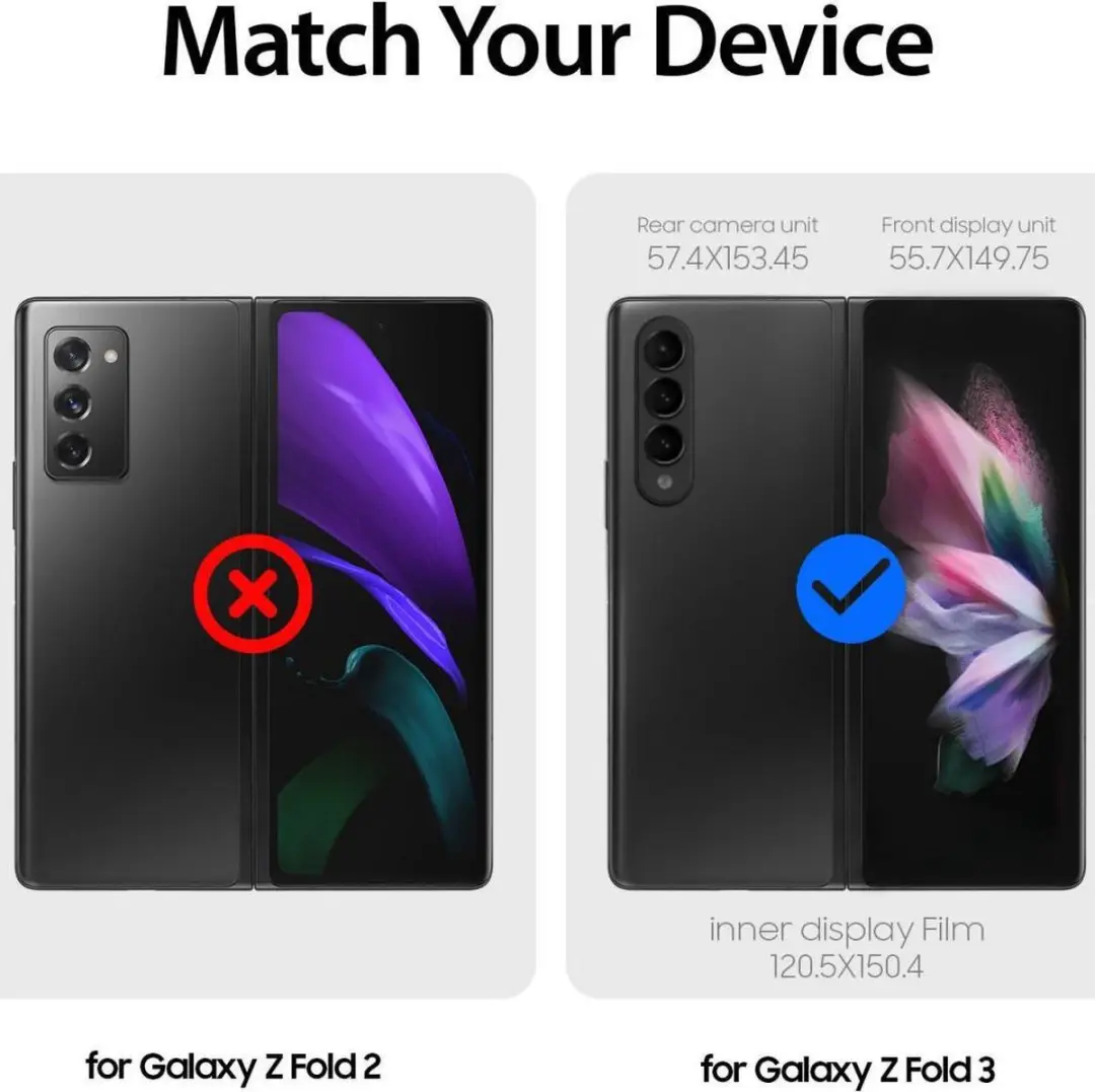 Whitestone Dome Glass Screenprotector Samsung Galaxy Z Fold 3 - 2 Stuks - afbeelding 6 van 6