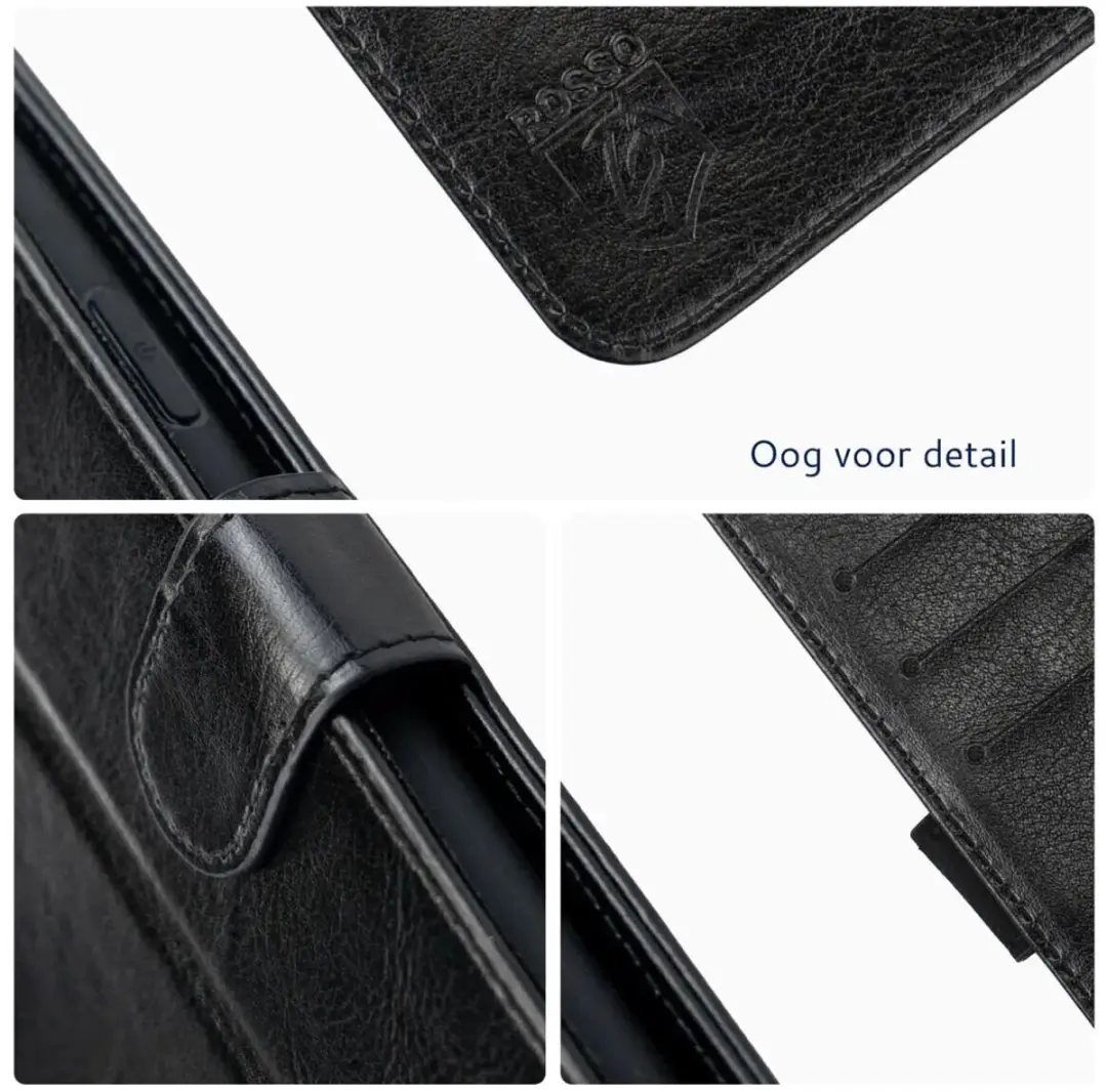Rosso Element Wallet Book Case 261407 - 3 Pasjes - Zwart