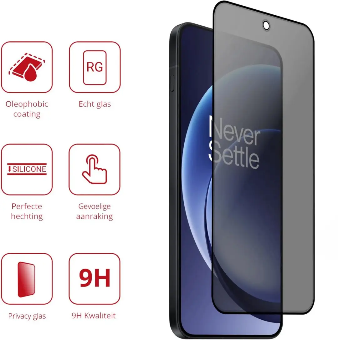 Rosso Privacy Screen OnePlus 15R - 9H Glas - Case Friendly