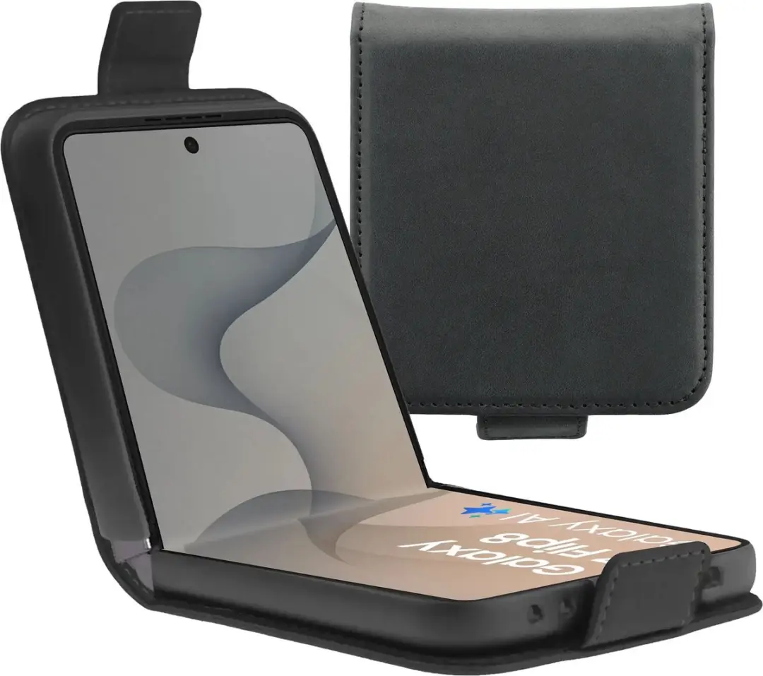 Rosso Deluxe Echt Leer Hoesje Geschikt voor Samsung Galaxy Z Flip 8