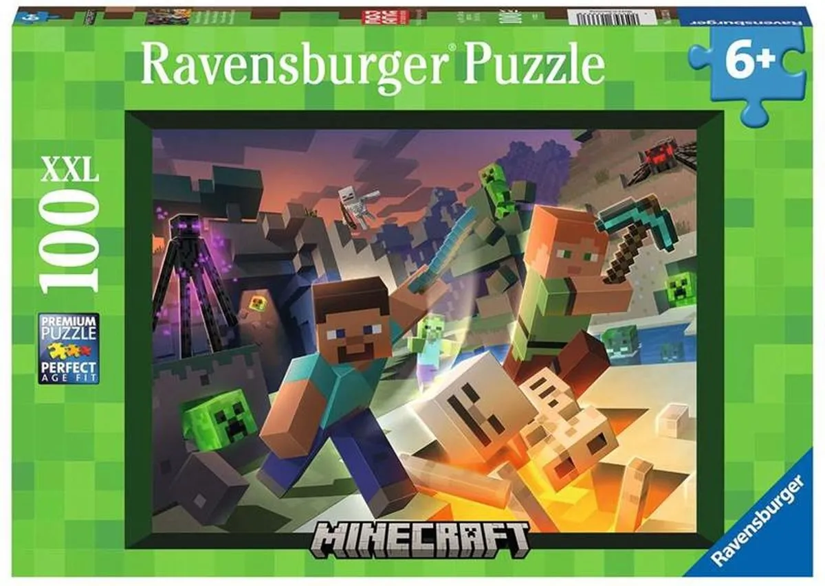 Ravensburger Minecraft Puzzel - 100 XXL Stukjes - Multicolor - afbeelding 6 van 6