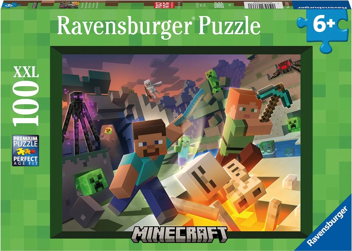 Ravensburger Minecraft Puzzel - 100 XXL Stukjes - Multicolor