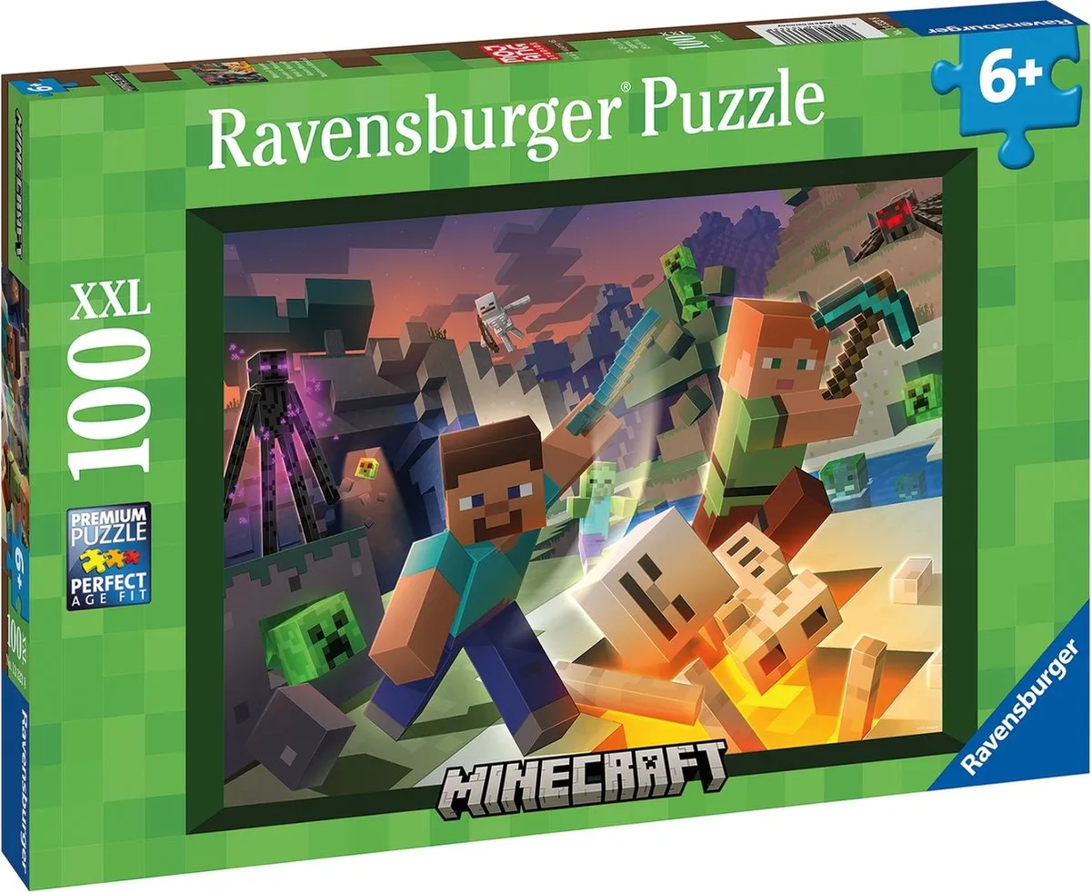 Ravensburger Minecraft Puzzel - 100 XXL Stukjes - Multicolor