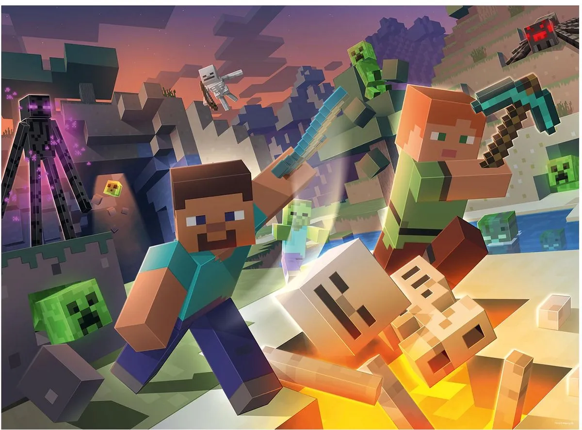 Ravensburger Minecraft Puzzel - 100 XXL Stukjes - Multicolor