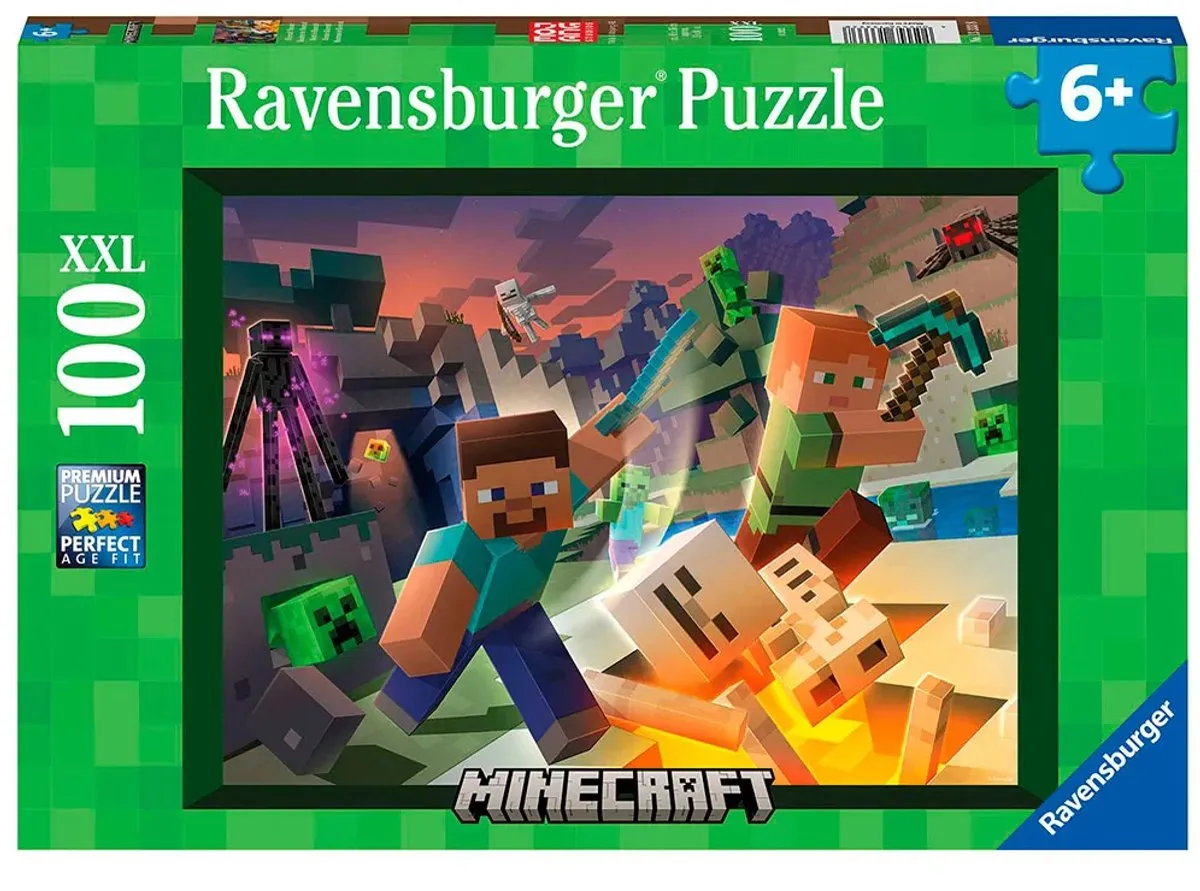 Ravensburger Minecraft Puzzel - 100 XXL Stukjes - Multicolor