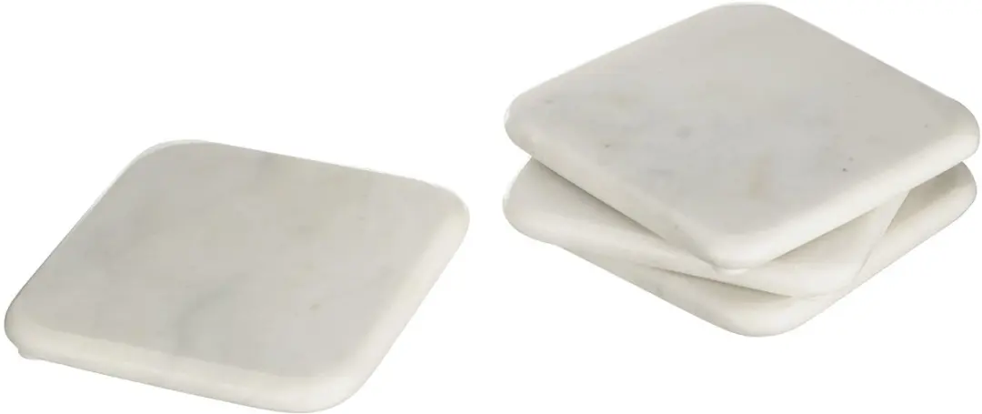 Premier Housewares Off White Vierkante Marmeren Onderzetters