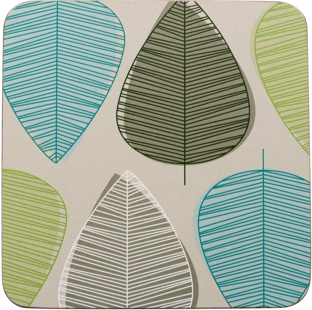 Premier Housewares Green Leaf onderzetters, set van 4, kurk