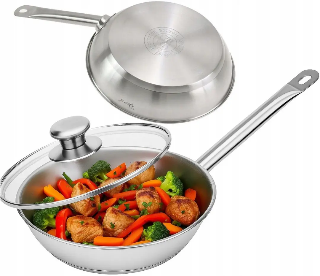 RVS Koekenpan met Deksel 24cm