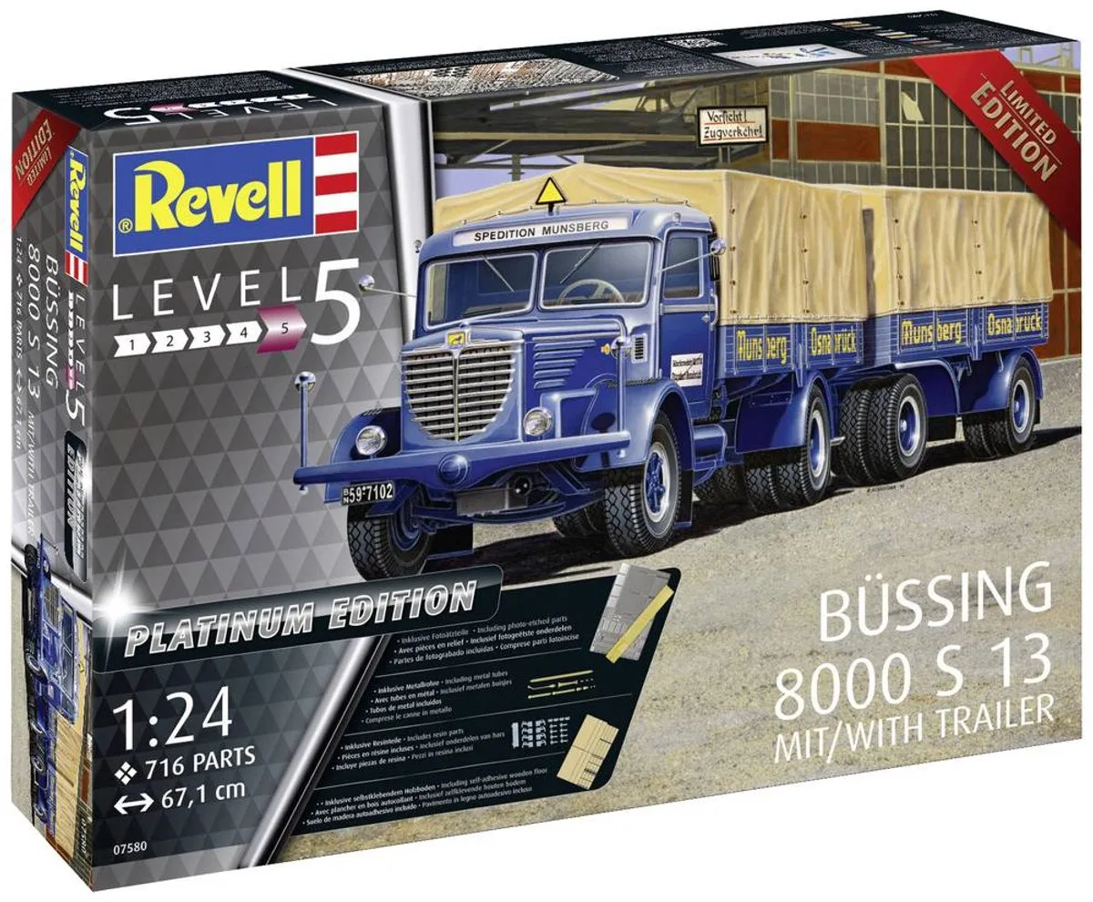 Revell 07580 Bussing Truck 8000 S 1:24 Militaire Voertuigen - 716 Onderdelen - Multi