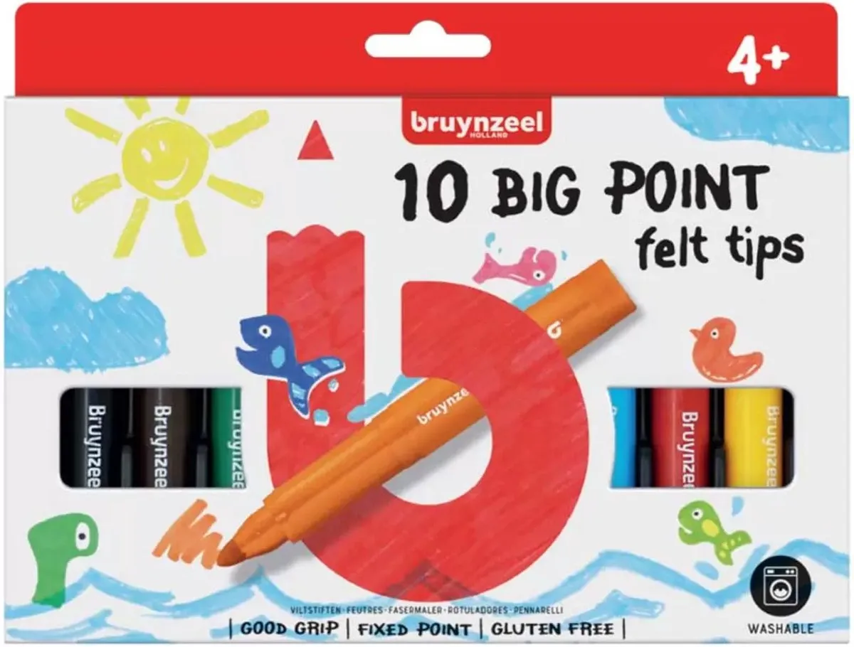 BRUYNZEEL Kids 10 Dikke Viltstiften - Assorti