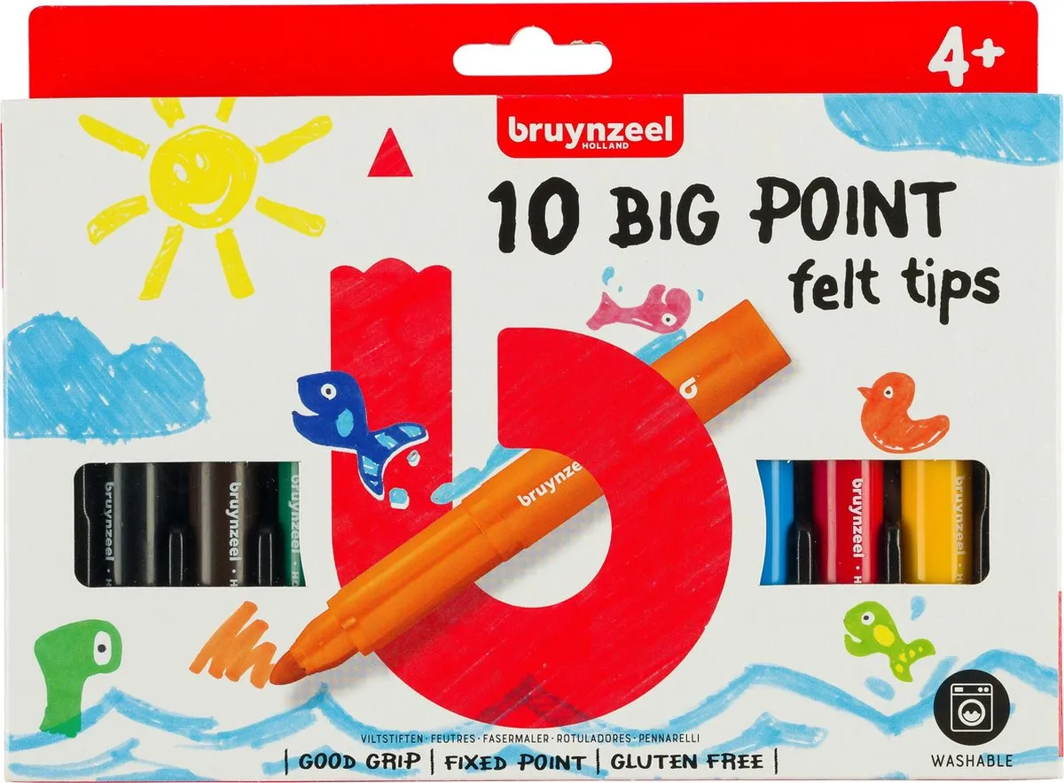 BRUYNZEEL Kids 10 Dikke Viltstiften - Assorti