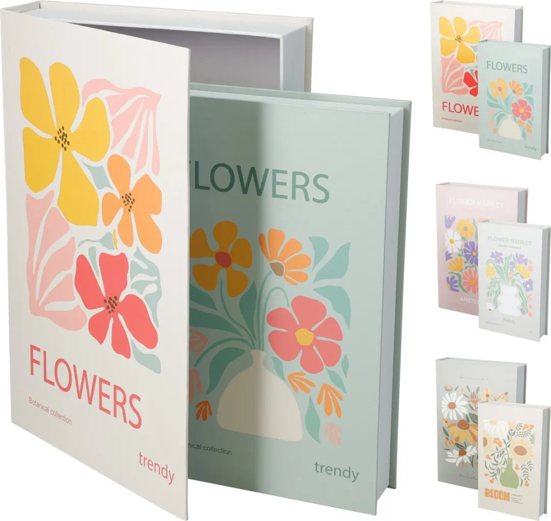 Koopman opbergboek bloemen 31x21cm 2-delig decoratief speelgoed.