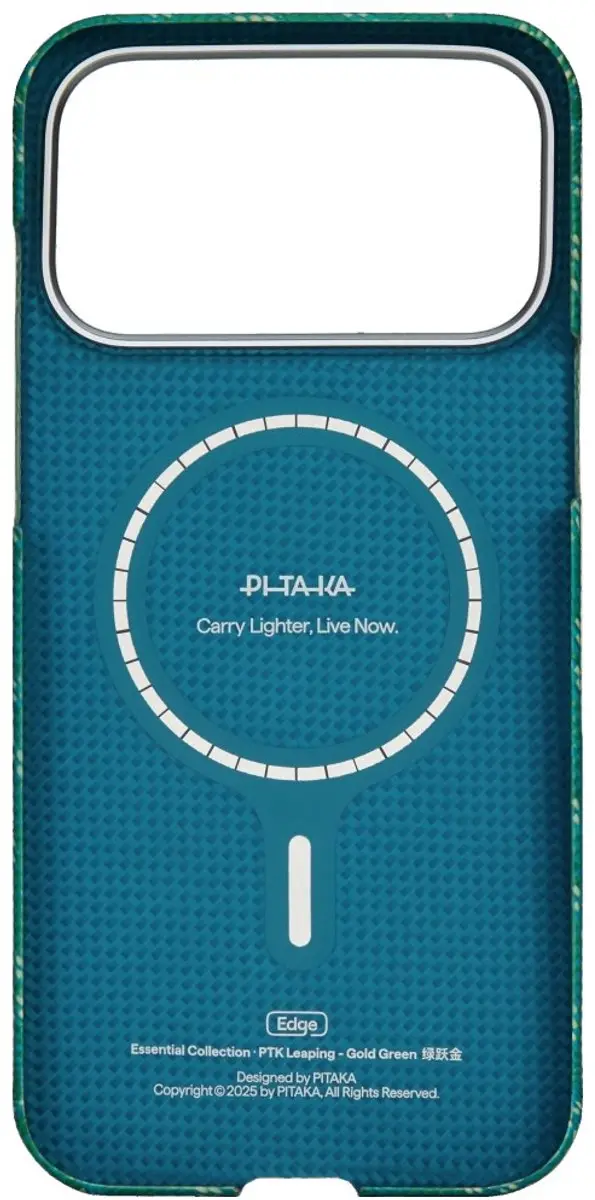 Pitaka Ultra Slim Hoesje iPhone 17 Pro Max KI1701PTKP - MagSafe - Aramidevezel - Groen - afbeelding 3 van 6