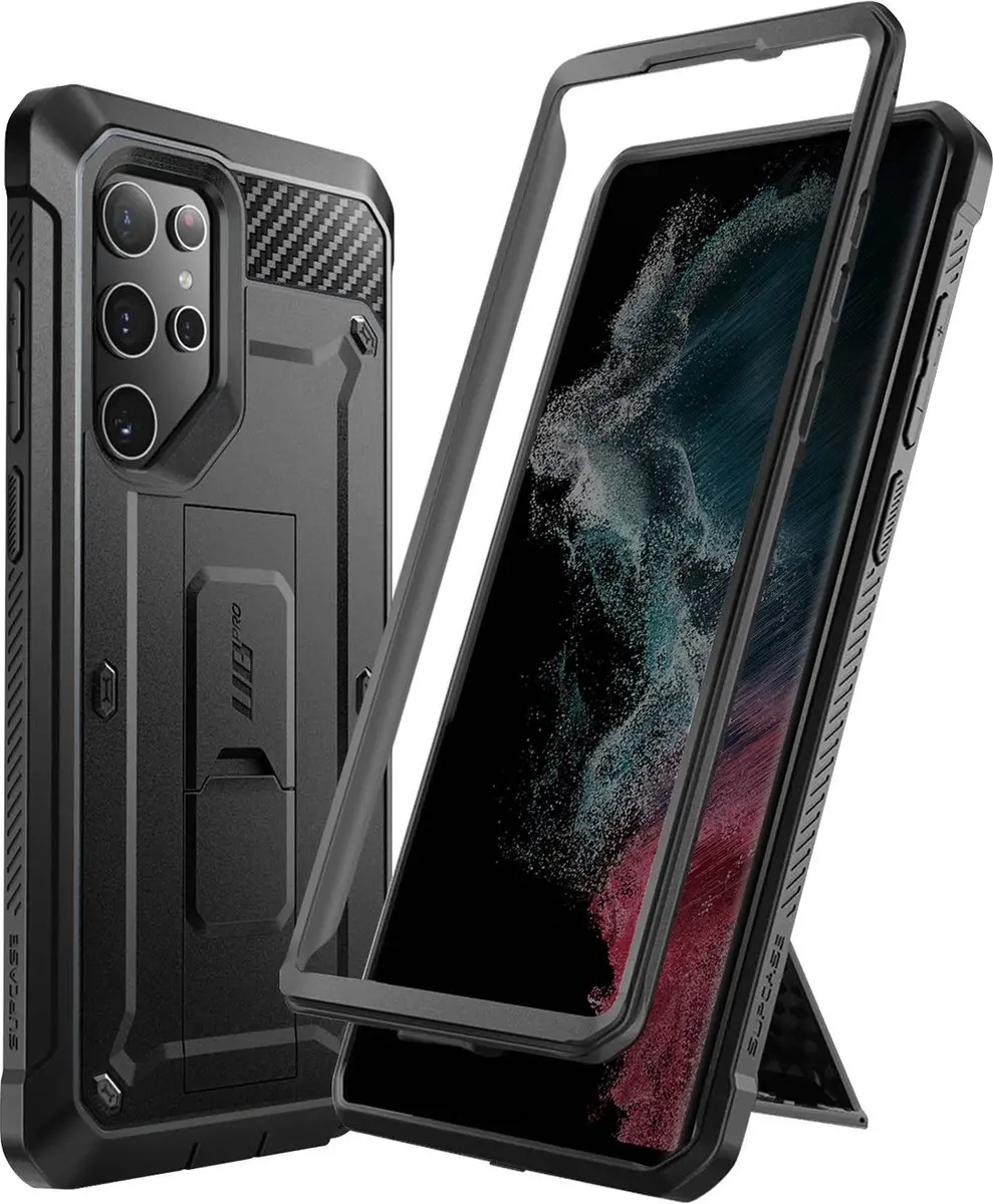 Supcase Backcase Hoesje 8792 - Samsung Galaxy S22 Ultra - Zwart