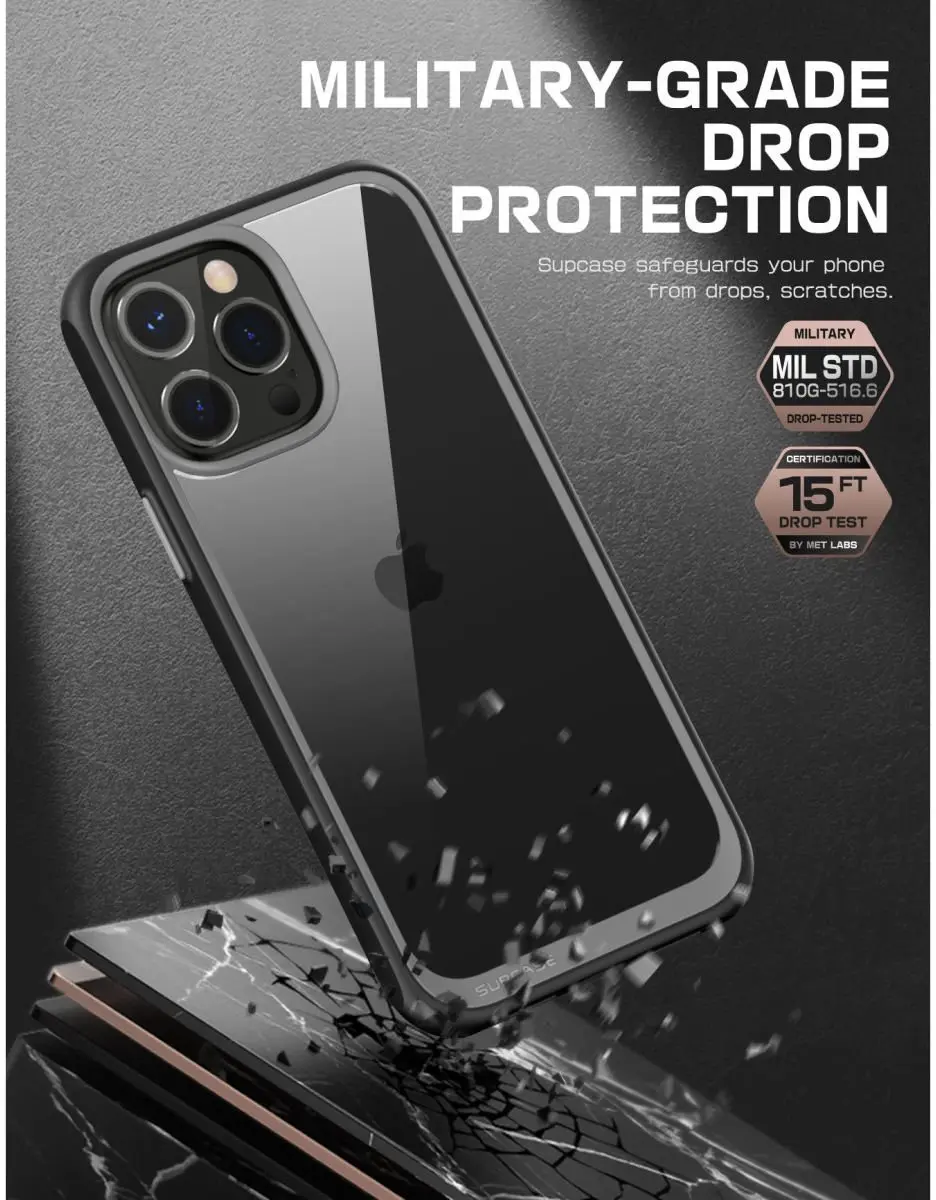 Supcase Unicorn Beetle Style Hoesje iPhone 14 Pro - Zwart - afbeelding 6 van 6