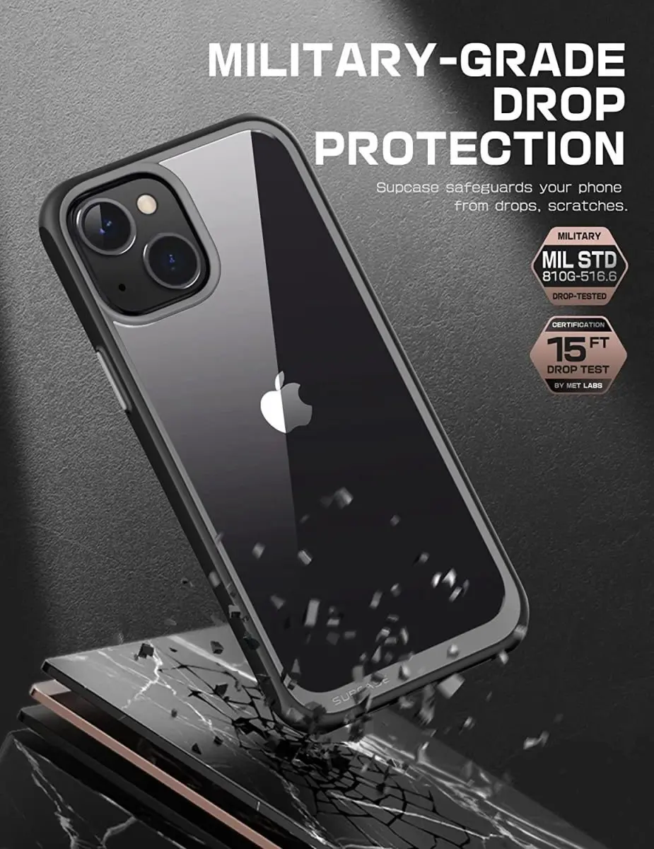 Supcase Unicorn Beetle Style Hoesje iPhone 14 Plus - Transparant Zwart - afbeelding 6 van 6