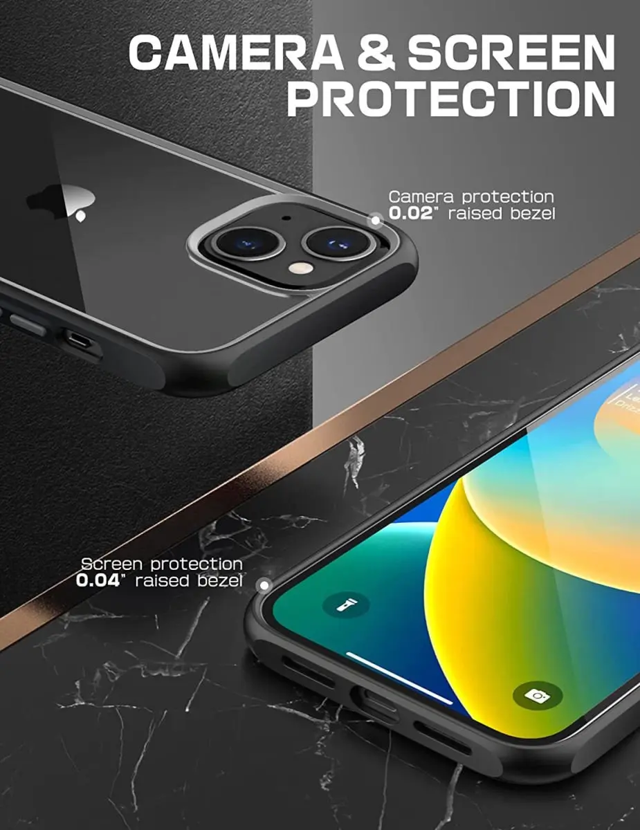 Supcase Unicorn Beetle Style Hoesje iPhone 14 Plus - Transparant Zwart