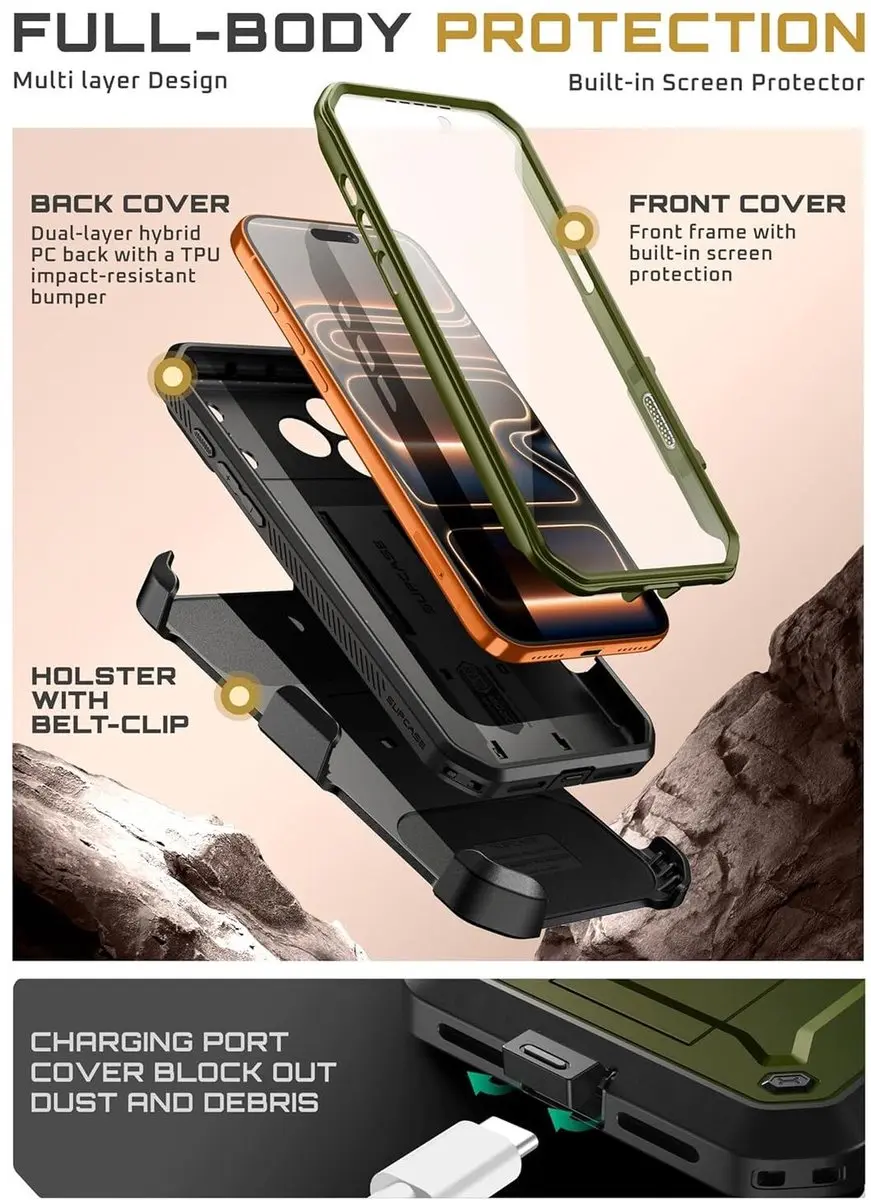 Supcase Ub Pro Case iPhone 17 Pro Max - Anti-Schok - Zwart - afbeelding 6 van 6