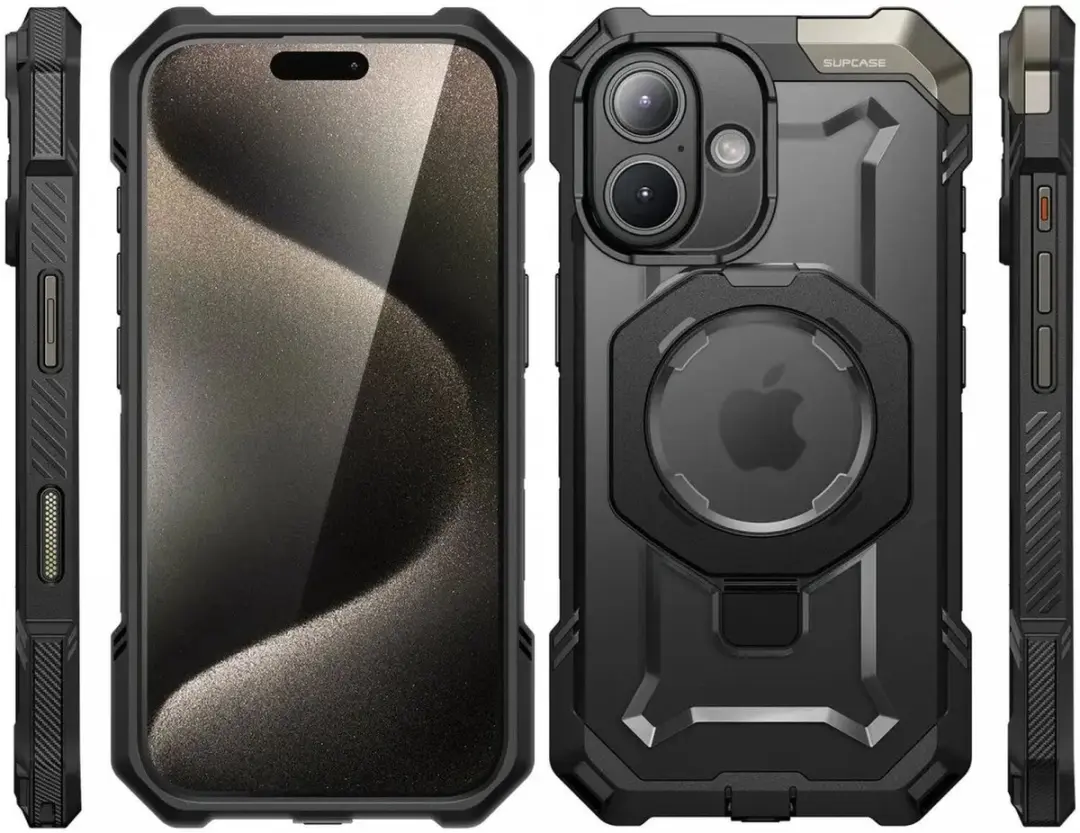 Supcase Unicorn Beetle Grip Hoesje iPhone 16 - MagSafe/Qi2 - Zwart