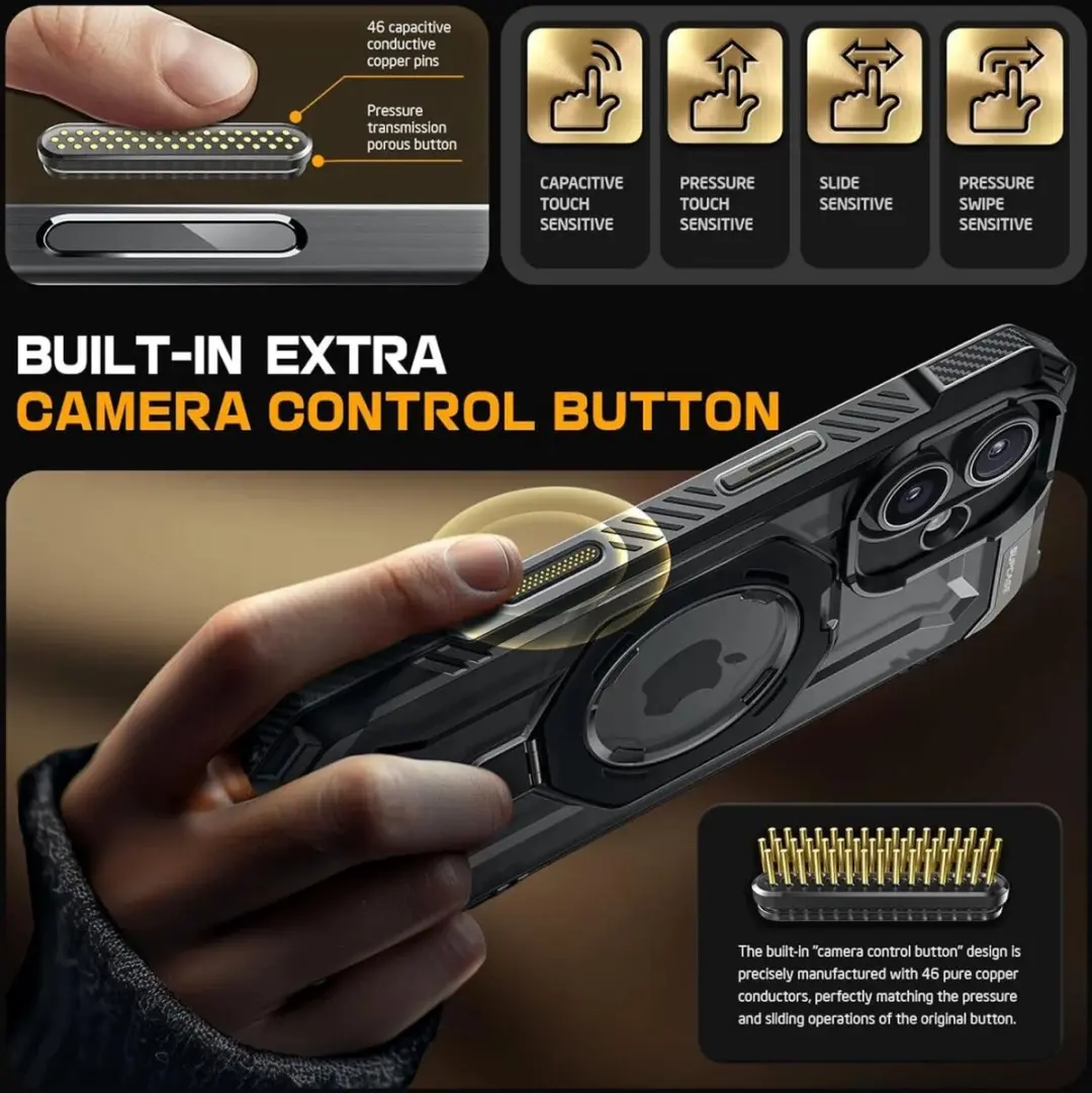 Supcase Unicorn Beetle Grip Hoesje iPhone 16 - MagSafe/Qi2 - Zwart