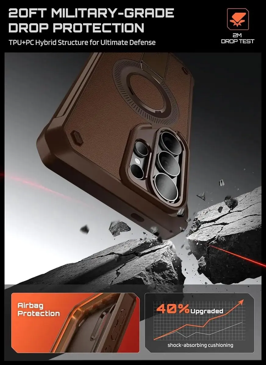 Supcase Unicorn Beetle Mag Pro Hoesje - Samsung Galaxy S26 Ultra - Bruin - afbeelding 6 van 6