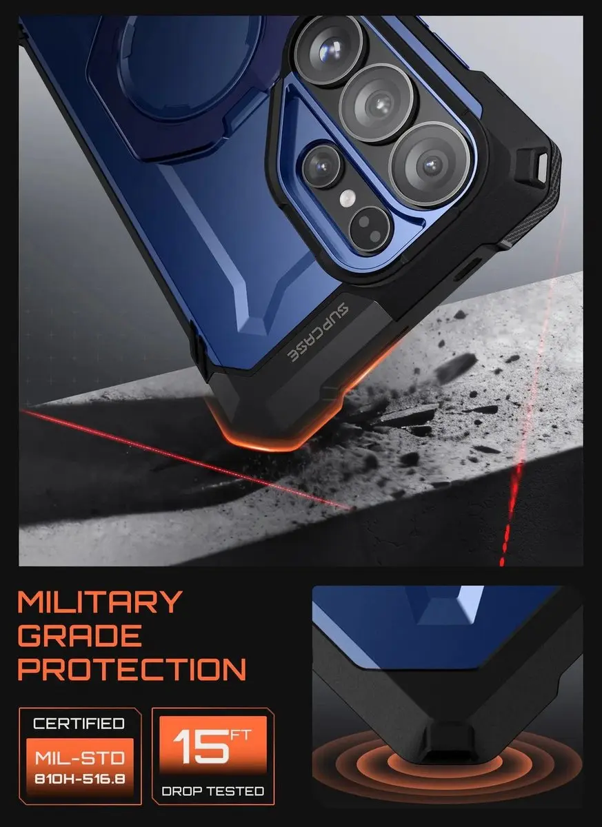 Supcase Unicorn Beetle Grip Hoesje S26 Ultra - Blauw - afbeelding 6 van 6