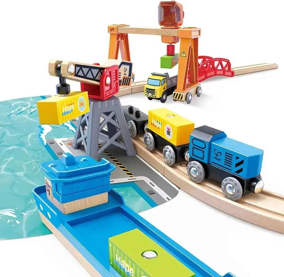 Hape E3791 Havenset Tillen en Laden - Multicolor - afbeelding 6 van 6