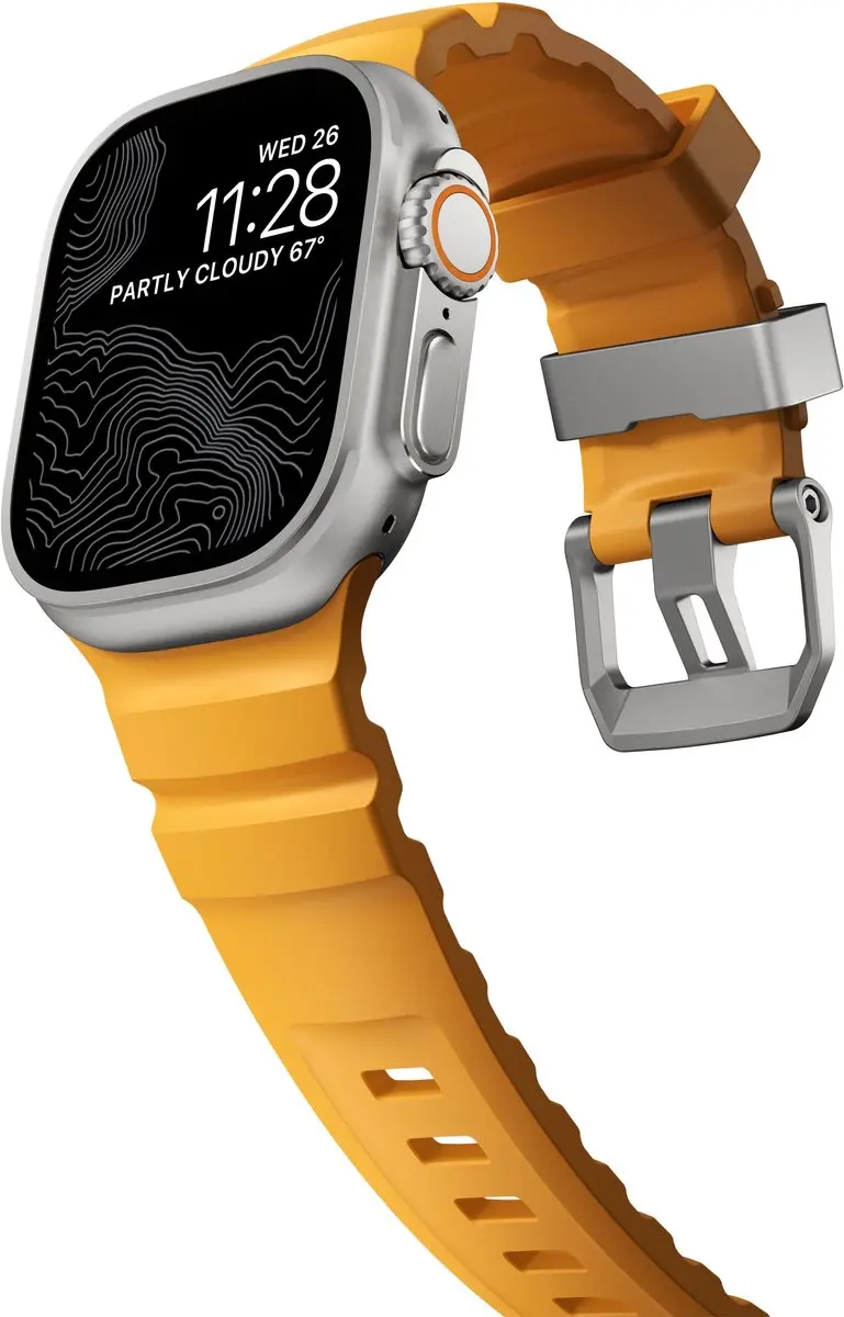 NOMAD Rocky Point Horlogeband - Apple Watch 45-49mm - Geel