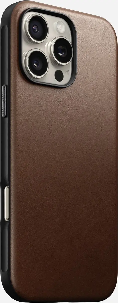 NOMAD NM01692485 Hoesje iPhone 16 Pro Max - Echt Leer Bruin