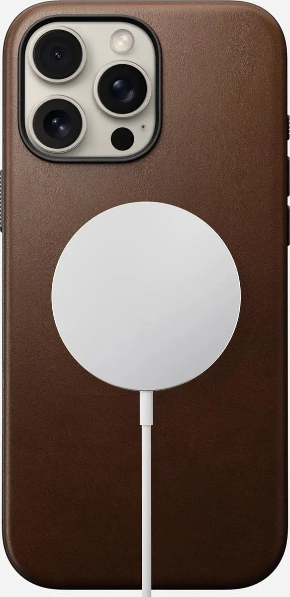 NOMAD NM01692485 Hoesje iPhone 16 Pro Max - Echt Leer Bruin