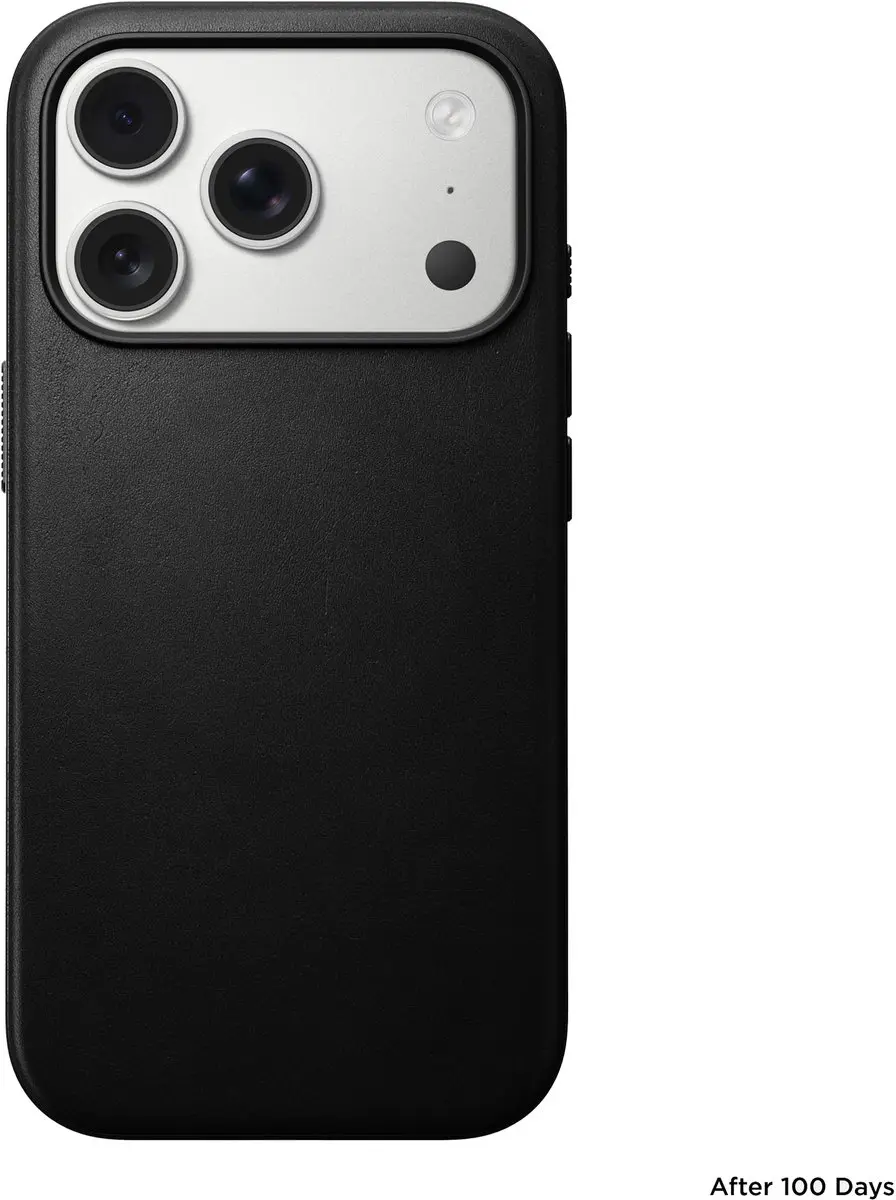 NOMAD Modern Lederen Hoesje iPhone 17 Pro 114657114040 - Zwart