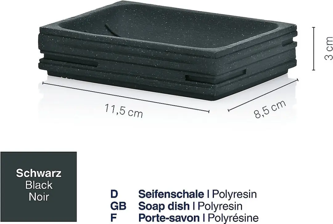 Kela Posidon Zeepschaal - Zwart - afbeelding 4 van 6