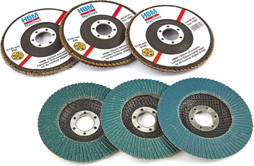 6 Stuks 115 mm Zirconium Lamellen Schuurschijven K80 voor op de haakse slijper