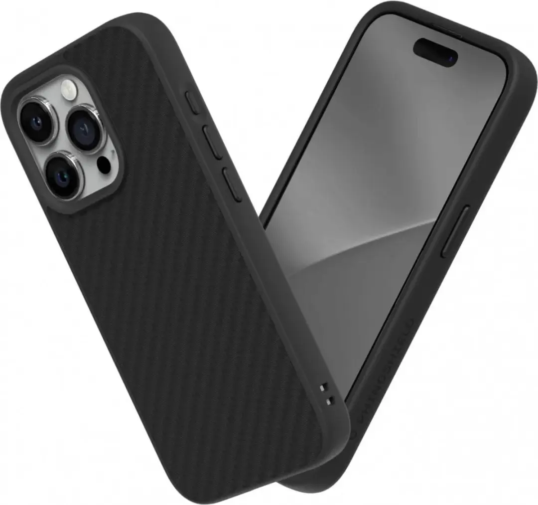 RhinoShield SolidSuit iPhone 15 Pro Hoesje Back Cover Carbon Zwart