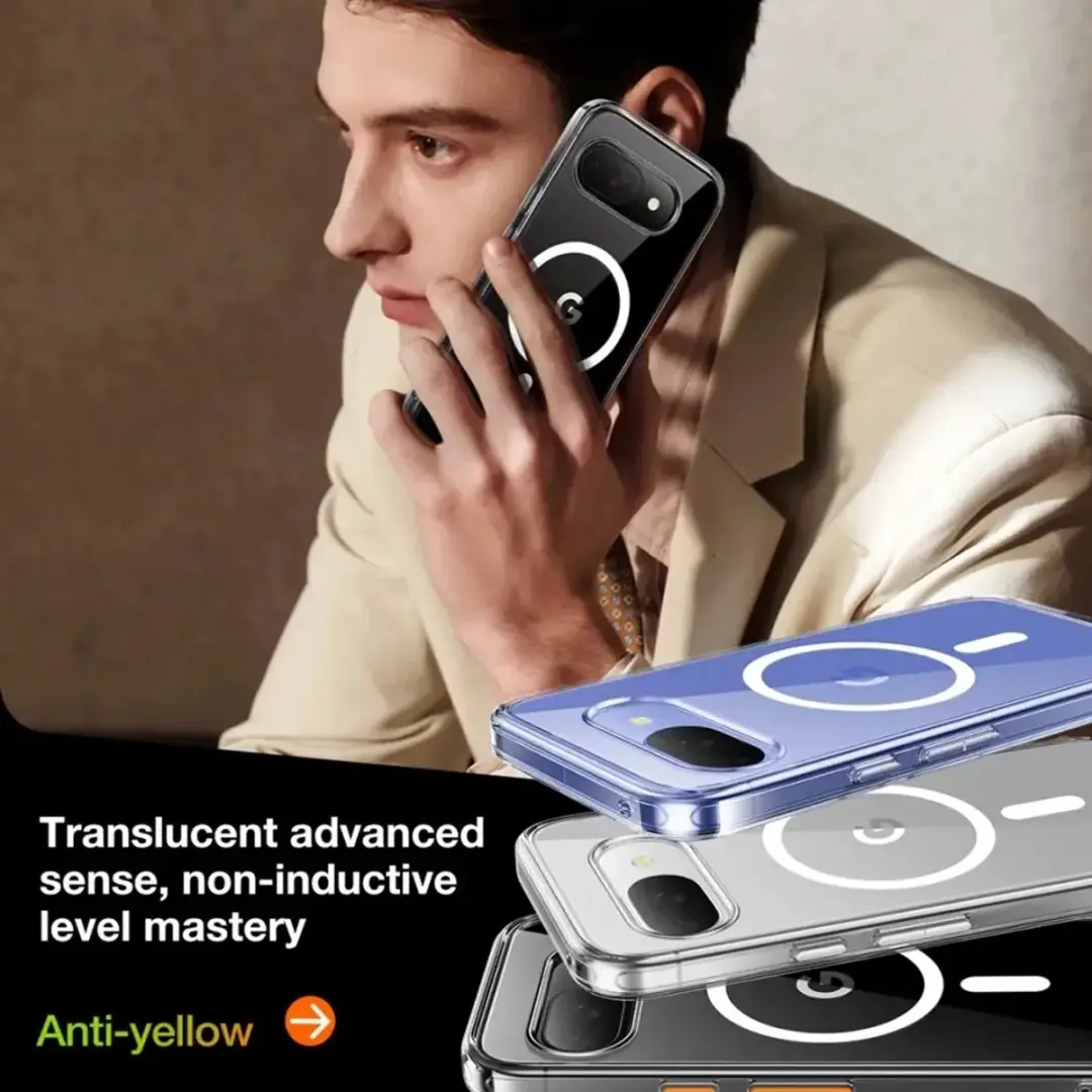Torras Diamond Mag Hoesje Google Pixel 9a - Transparant