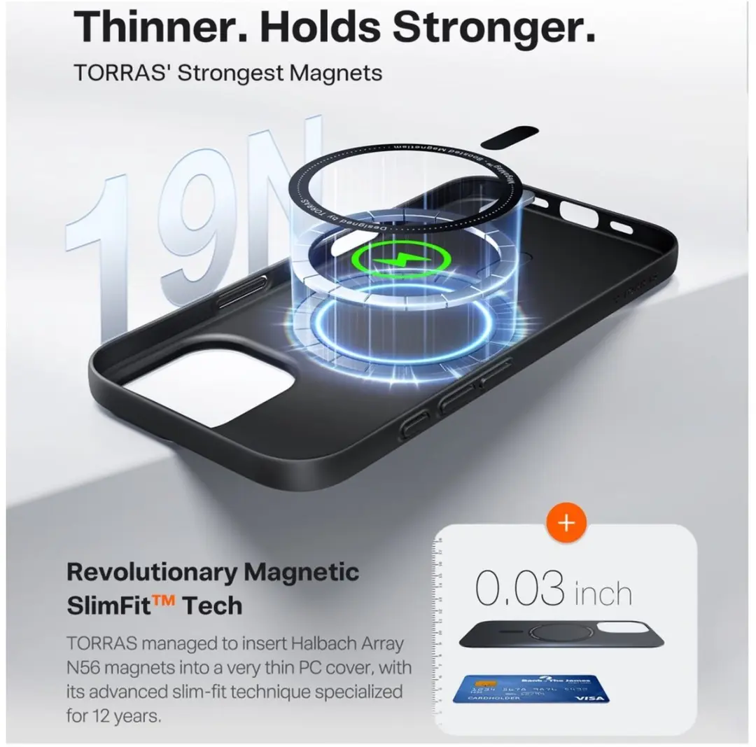 Torras Slim Fit Mag Hoesje iPhone 17 - MagSafe - Zwart