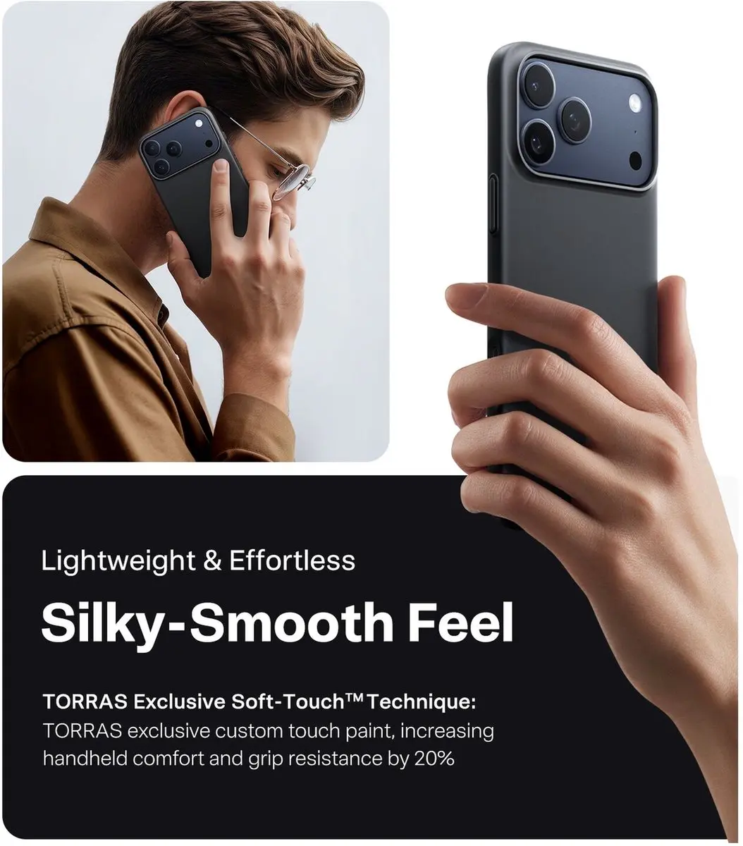 Torras Slim Fit Mag Hoesje iPhone 17 Pro Max - MagSafe - Zwart