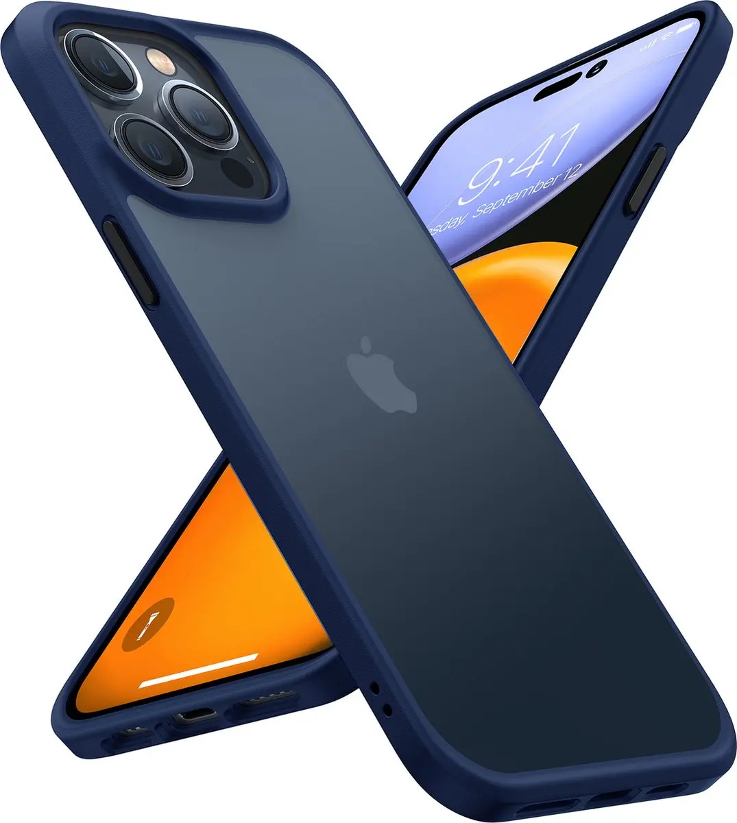 Torras geschikt voor iPhone 14 Pro Max hoesje Semi Transparant Shockproof hoesje