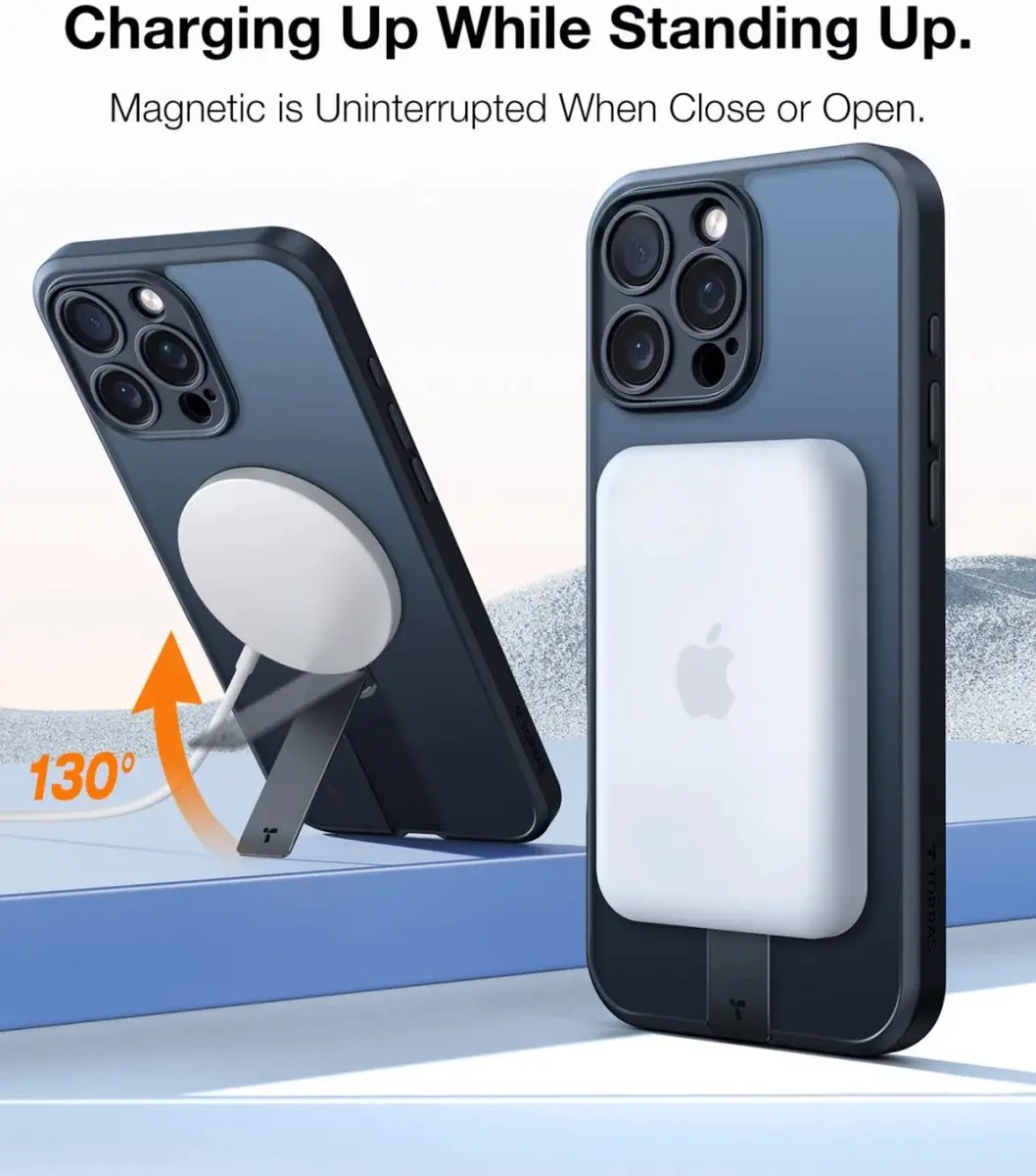 Torras UPro Pstand Spin Hoesje iPhone 16 Pro - Zwart