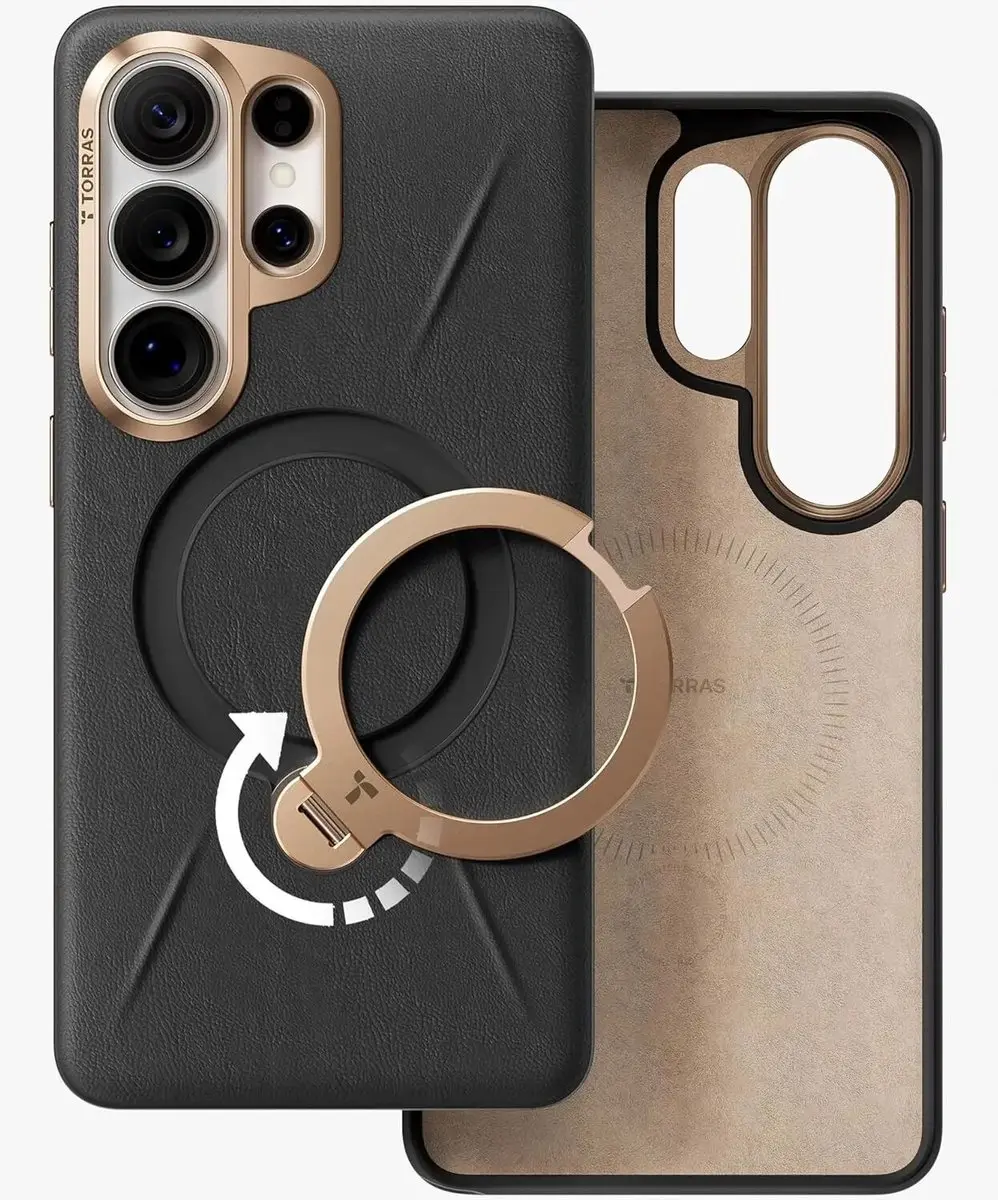 Torras Ostand Q Pro Leather Hoesje - Samsung Galaxy S26 Ultra - MagSafe - Zwart