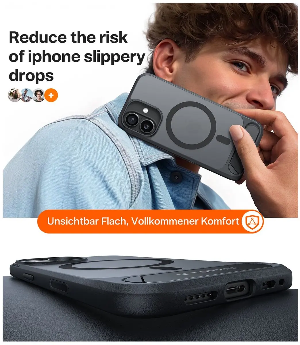 Torras UPro Pstand Hoesje iPhone 17 - MagSafe/Zwart