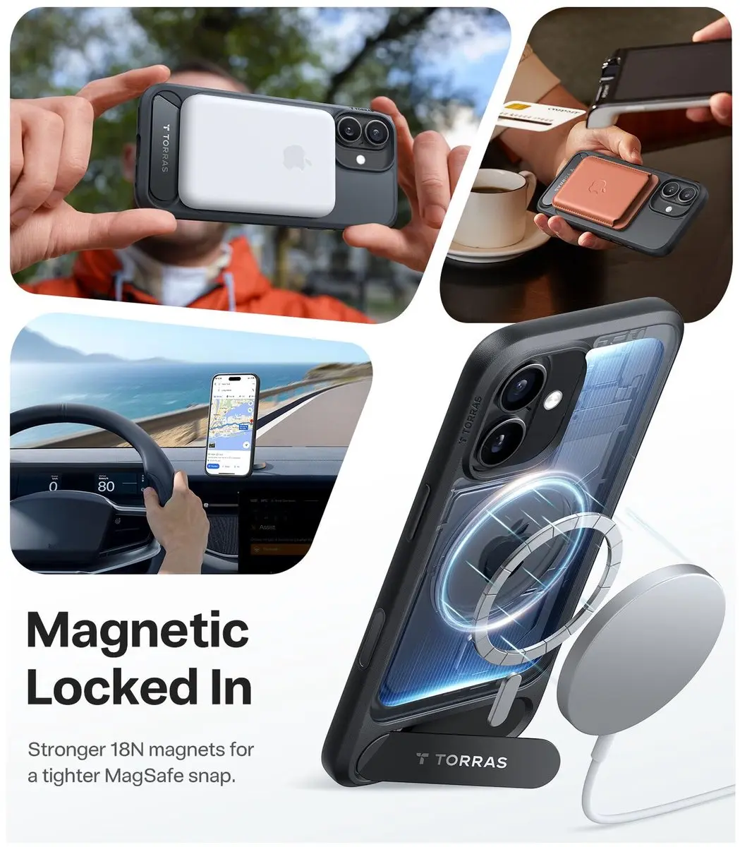 Torras UPro Pstand Hoesje iPhone 17 - MagSafe/Zwart - afbeelding 6 van 6
