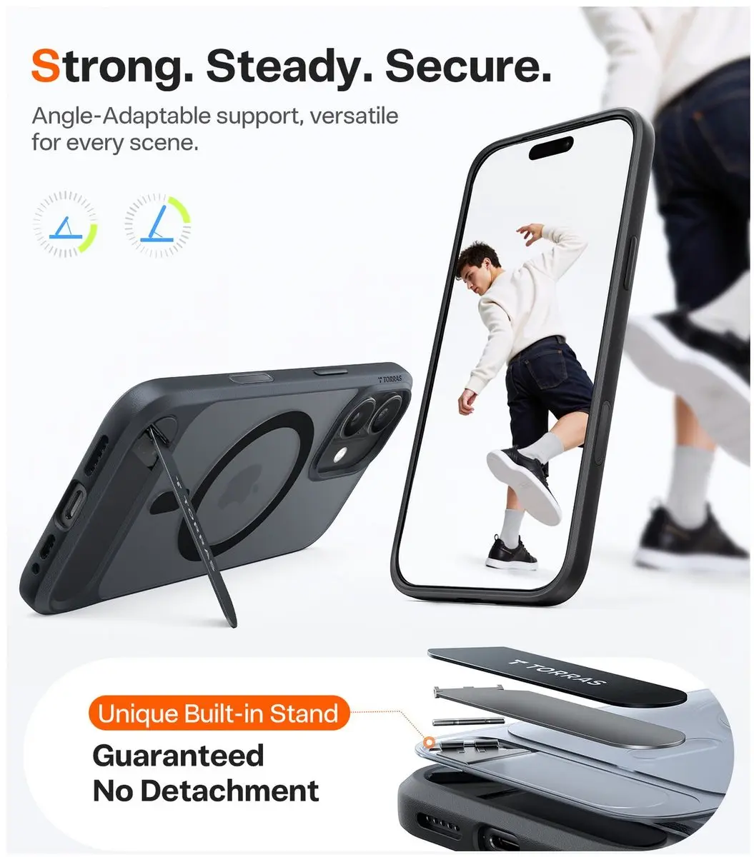 Torras UPro Pstand Hoesje iPhone 17 - MagSafe/Zwart