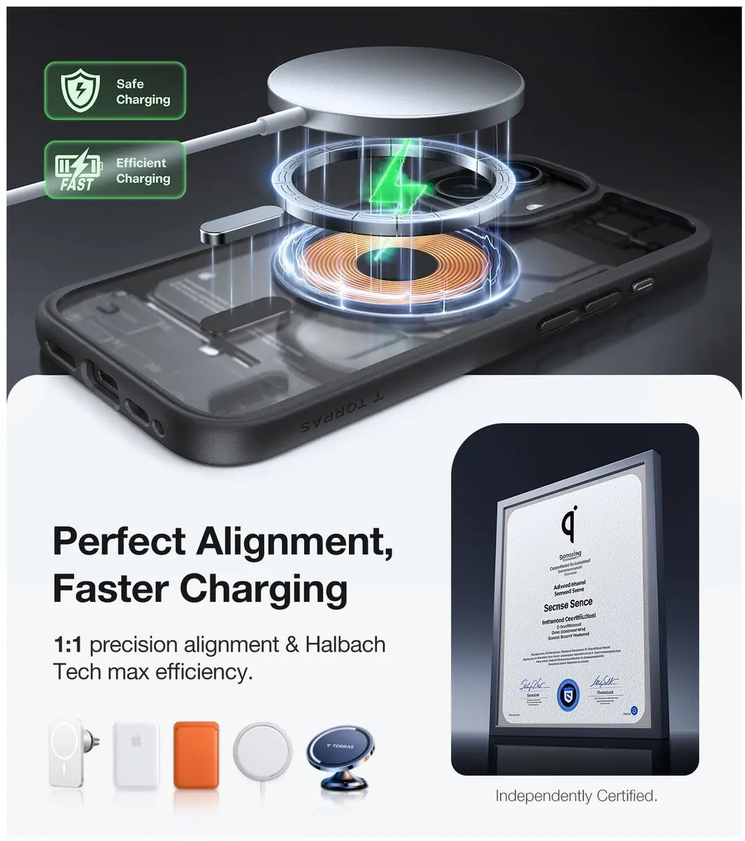 Torras Guardian Magnetic Hoesje iPhone 17 - Mat Zwart