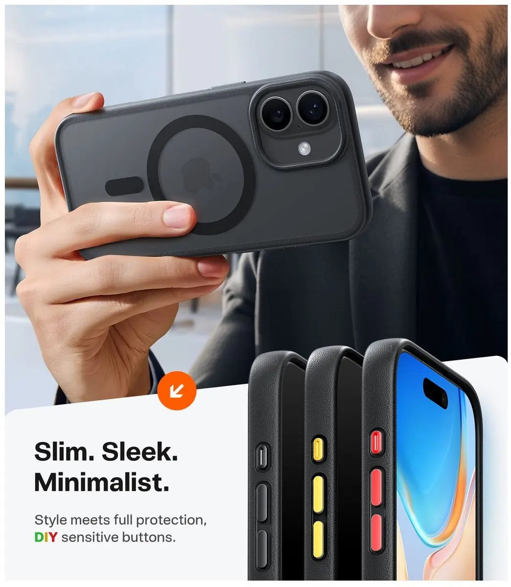 Torras Guardian Magnetic Hoesje iPhone 17 - Mat Zwart - afbeelding 6 van 6