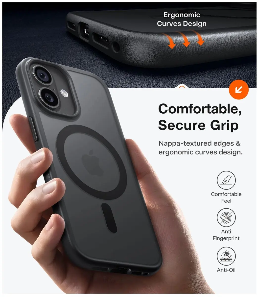 Torras Guardian Magnetic Hoesje iPhone 17 - Mat Zwart